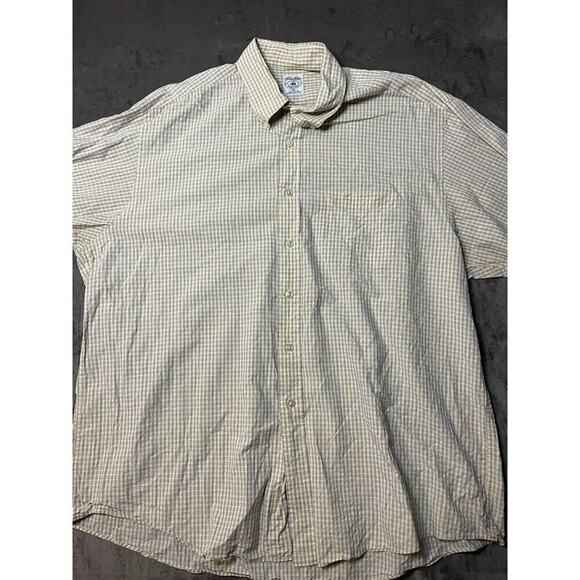 Brooks Brothers‎ Sport Shirt Men's XL Yellow Plaid Button Up Long Sleeve - Picture 1 of 4